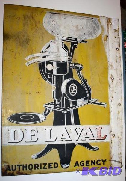 lot 9 image: Advertising DeLaval Circa 1920-30 Tin Flange Sign