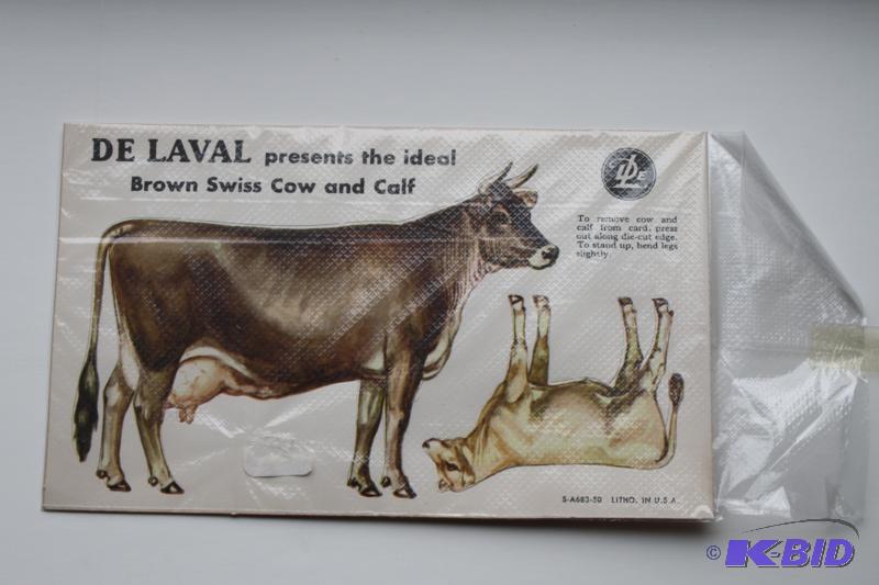 lot 90 image: Brown Swiss Cow De Laval Punch Out Card Rare