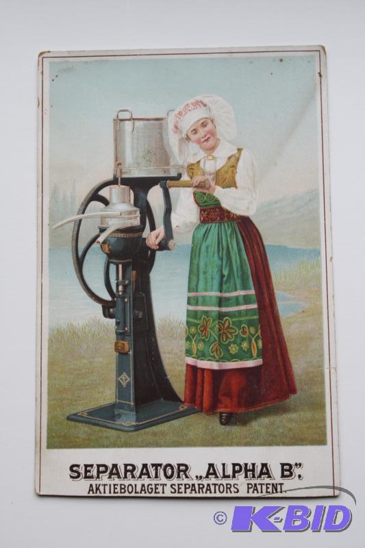 lot 91 image: De Laval Advertising Trade Card