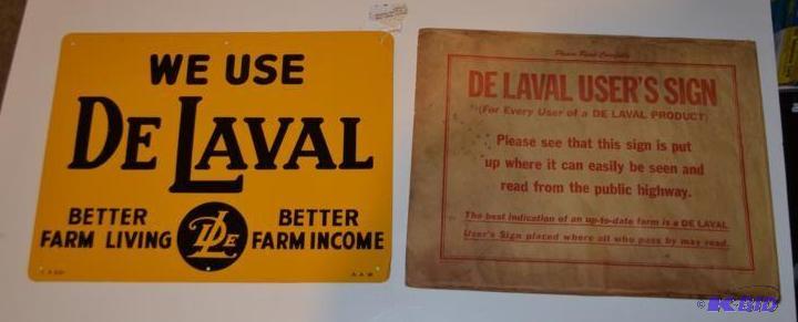 lot 9B image: RARE DeLaval Tin Sign WITH ENVELOPE