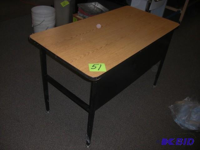 lot 51 image: NIce Solid Simulated wood Work tabl...