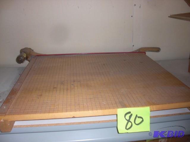 lot 80 image: Large Wood Paper Cutter, 24in x 24i...