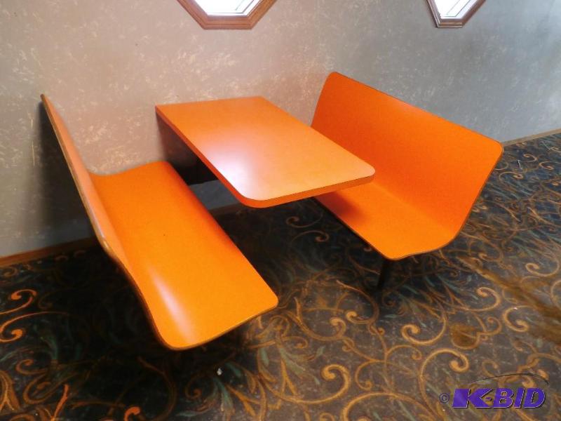 orange booth seats 4 nice condition...