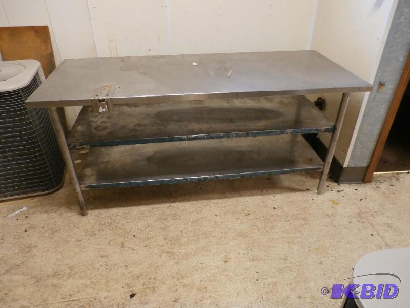 stainless steel table with ss shelv...