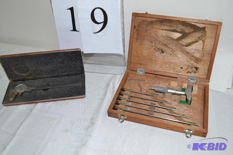 lot 19 image: Depth Micrometer set & Caliper