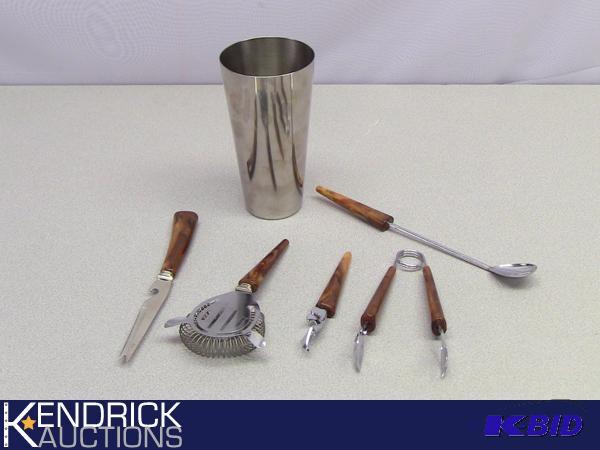 lot 12 image: Vintage Mint Condition Barware Utensils and Shaker