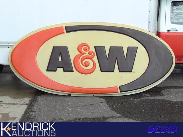 lot 2 image: Large Classic A&ampW Embossed Restaurant Sign