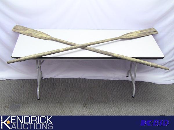 lot 43 image: Pair of Antique Wood Rowboat Oars