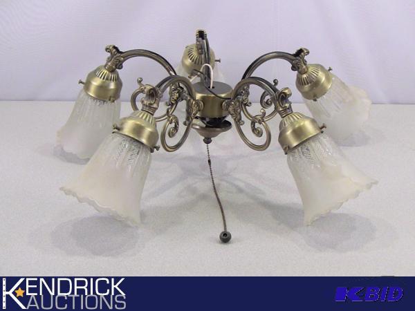 lot 46 image: Ornate Brass Ceiling Light