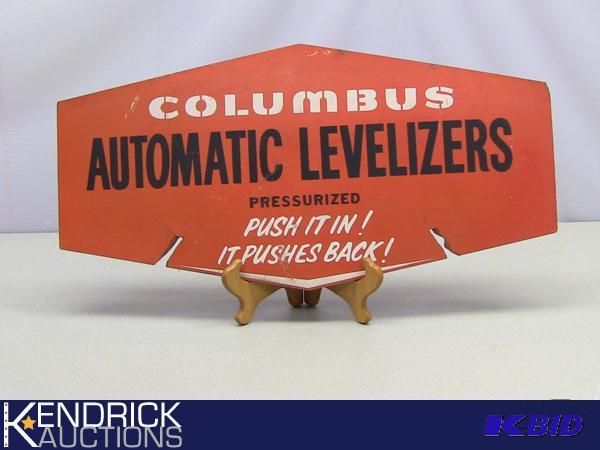 lot 8 image: Vintage Countertop Columbus Levelizers Advertising Sign