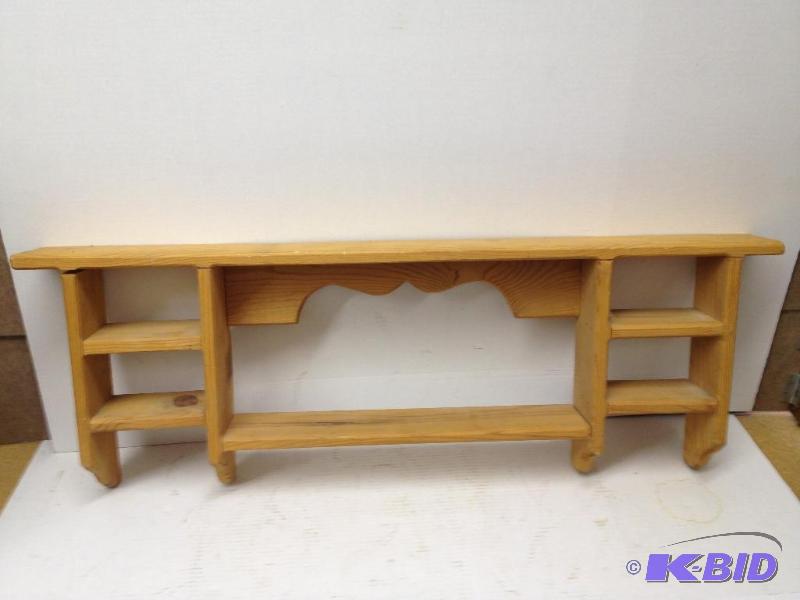 lot 26 image: Solid Wood Wall Shelf  Curio