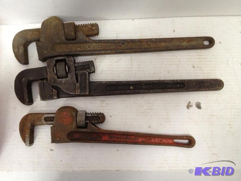 lot 87 image: Lot of 3 Pipe Wrenches