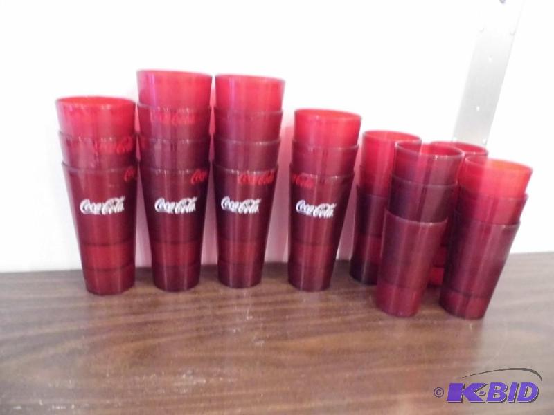 lot 5 image: Coke Glasses and red glasses