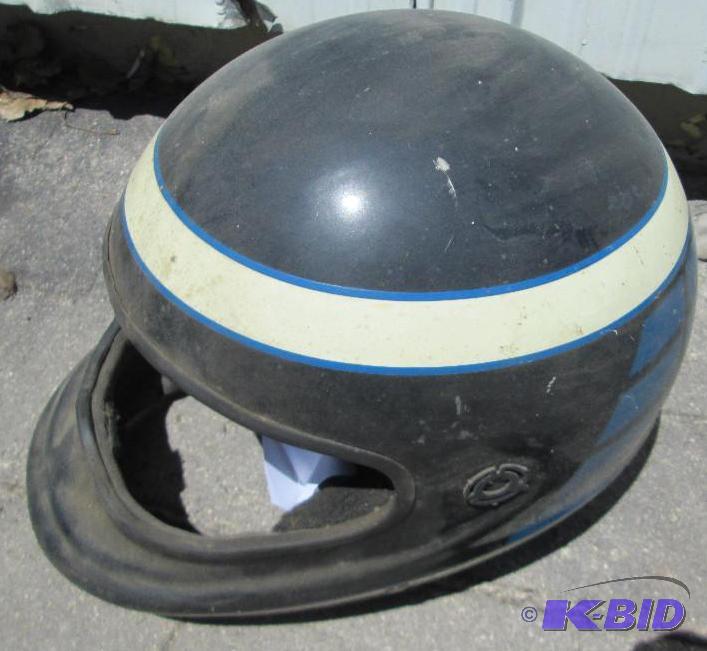 lot 38 image: Black Blue and White motorcycle hel...