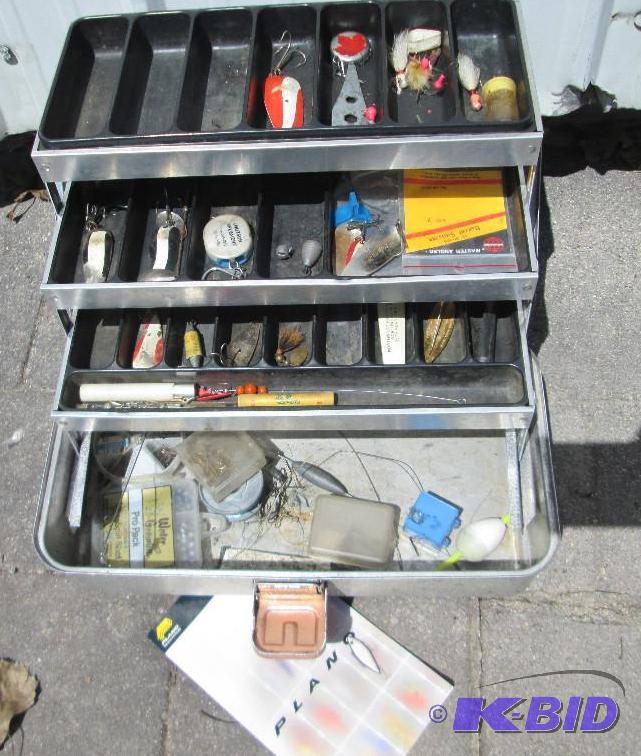 lot 49 image: Tackle box with tackle...