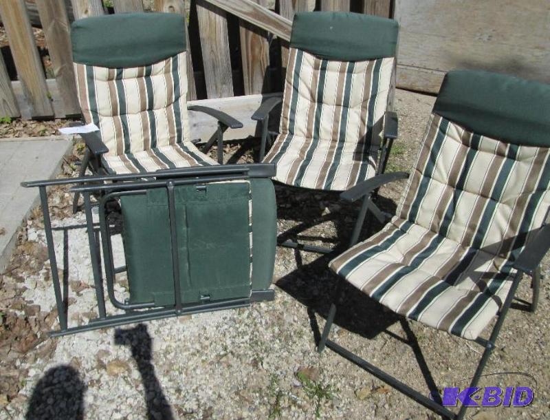 lot 82 image: 4 fabric covered outdoor folding la...