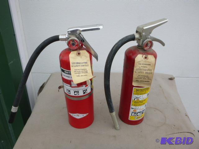 2 Fire Extinguishers 1 is full the ...