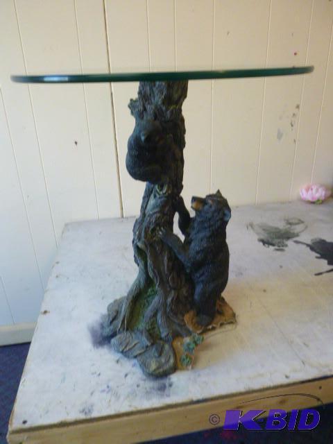 Plastic Bear End Table with Glass T...