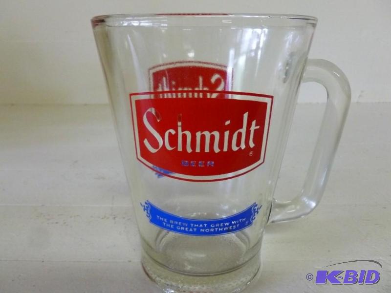 lot 118 image: Vintage Schmidt painted glass beer ...