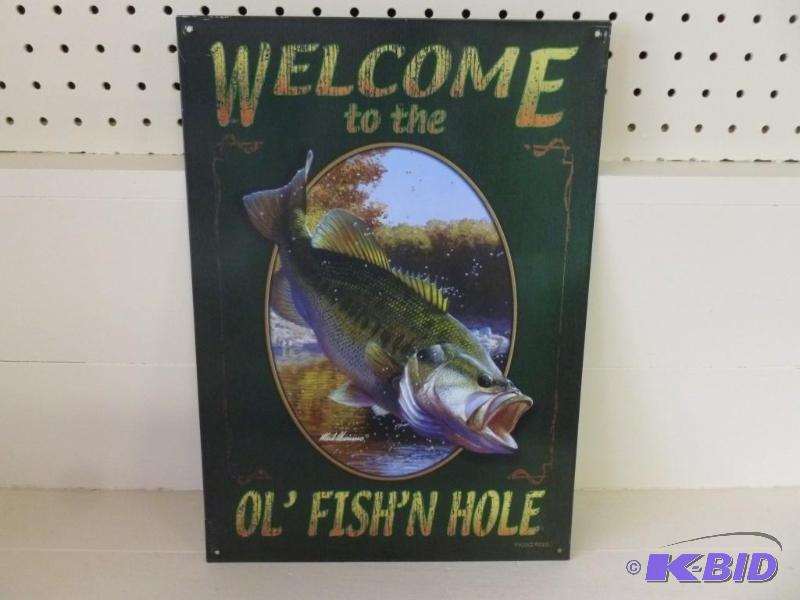 lot 132 image: Welcome To The Ol Fishing Hole met...