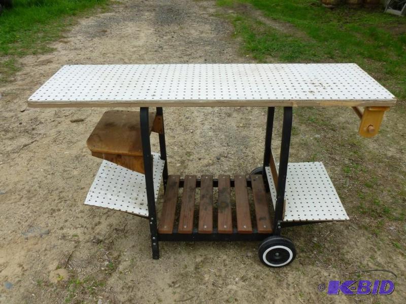 lot 179 image: Portable metal framed and wood work...
