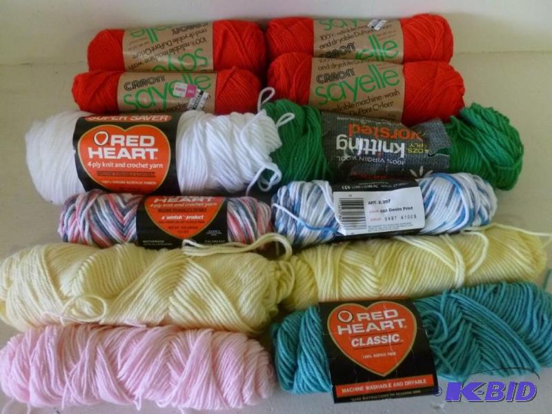lot 216 image: Lot of seven new rolls of yarn and ...
