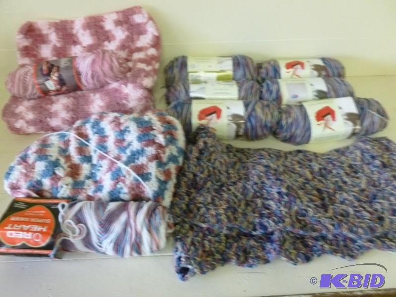 lot 218 image: Lot of six new rolls of yarn and th...