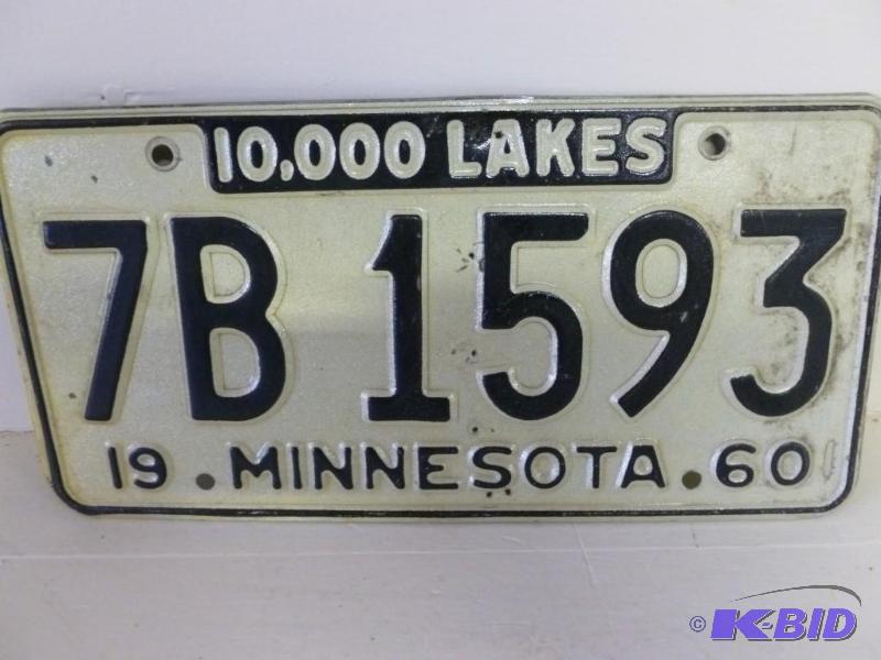 lot 230 image: Vintage 1960 Minnesota license plat...