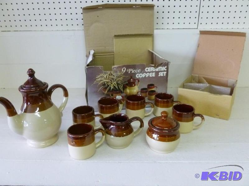 lot 254 image: Beautiful 9 piece ceramic coffee se...