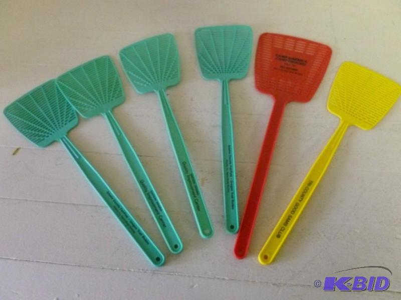 lot 277 image: Lot of six advertisement fly swatte...