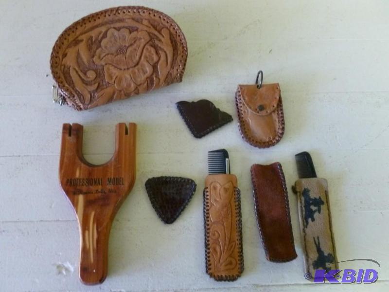 lot 279 image: Large lot of custom made leather it...