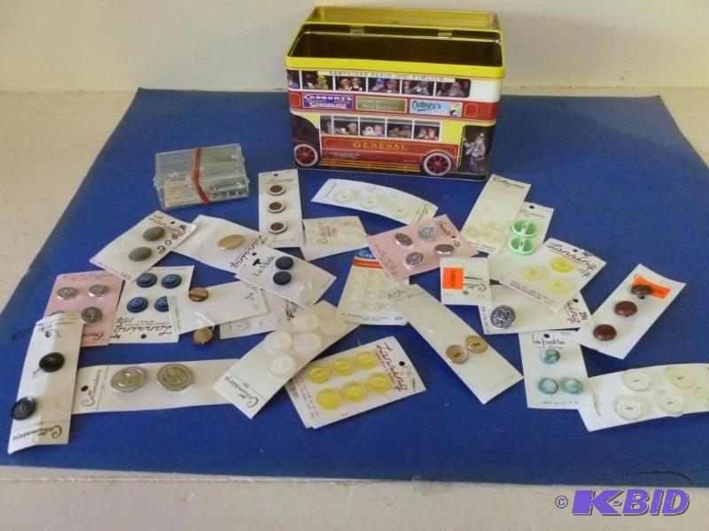lot 285 image: Metal container of new packs of but...