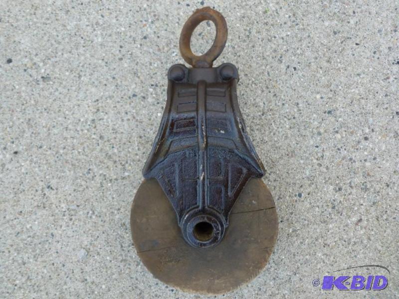 lot 35 image: Antique iron bodied and wooden whee...