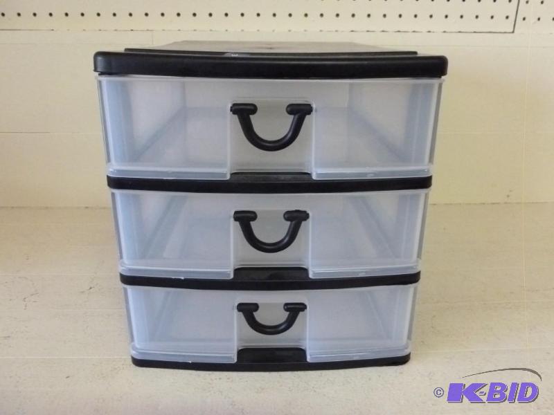 lot 387 image: Gracious Living three drawer plasti...