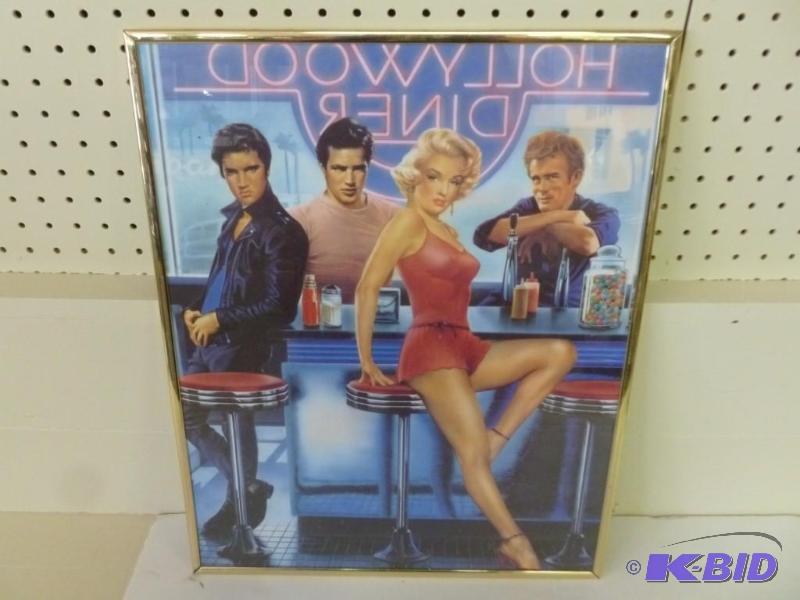 lot 48 image: Large Hollywood Diner framed pictur...