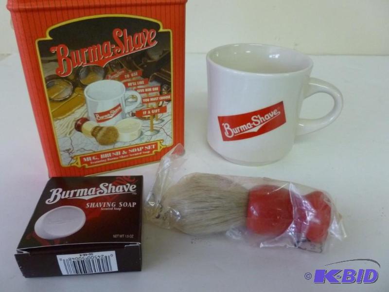 burma shave mug brush and soap set