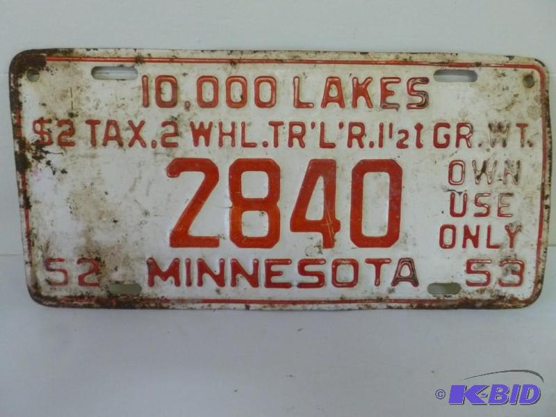 lot 53 image: Vintage 1952-53 Minnesota embossed ...