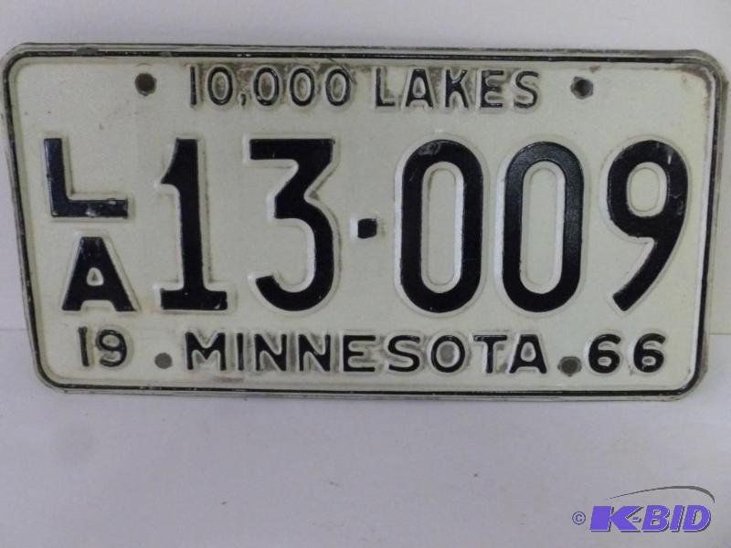 lot 55 image: Vintage 1966 Minnesota embossed met...