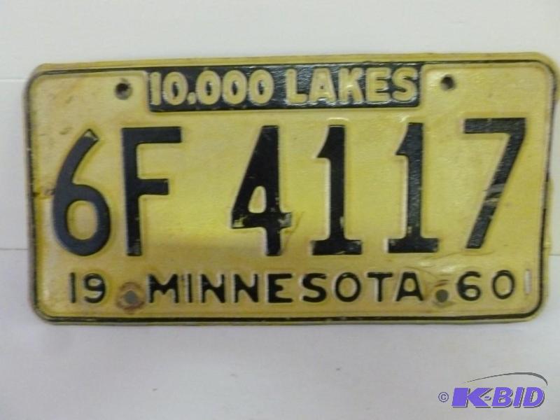 lot 56 image: Vintage 1960 Minnesota embossed met...
