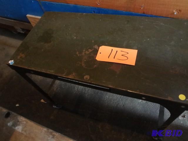 lot 113 image: Small Metal Table on Wheels...