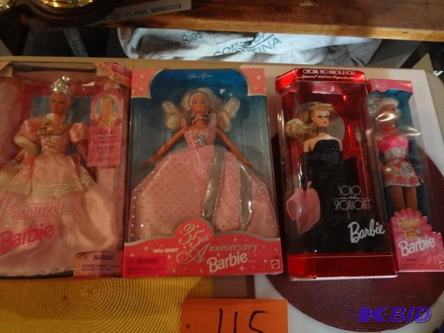 lot 115 image: Barbies (4) NIB...