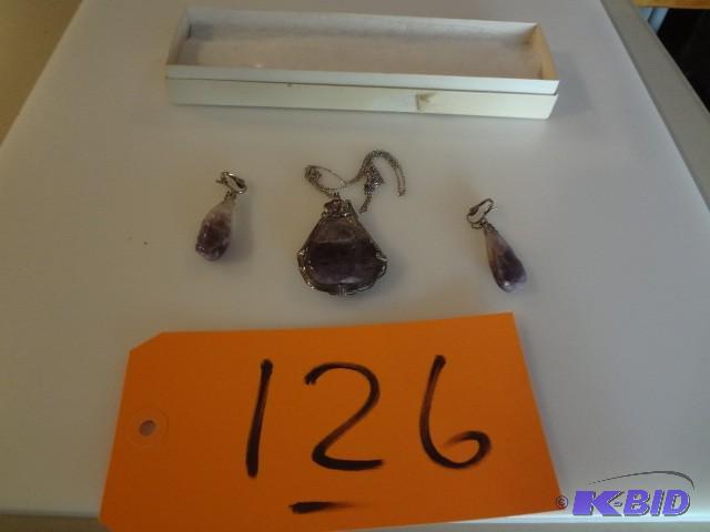 lot 126 image: Amethyst Jewelry Set...