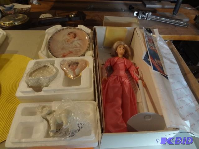 lot 130 image: Princess Diana doll, music box, Pla...