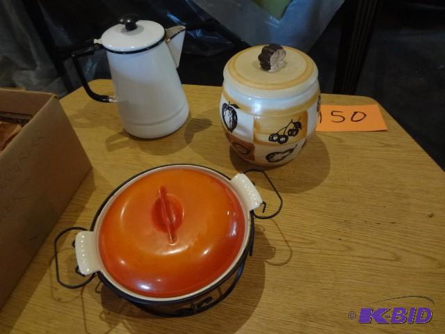 lot 150 image: Coffee, Cast Casarloe, Cookie Jar...