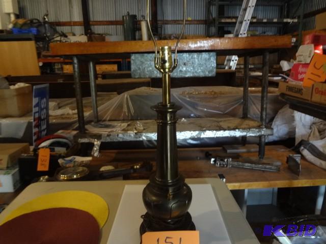 lot 151 image: Heavy Brass Lamp...