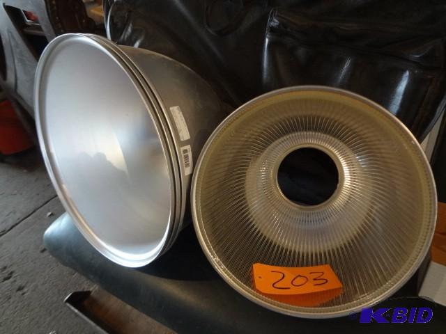 lot 203 image: Commercial Lights, Holphane Glass, ...