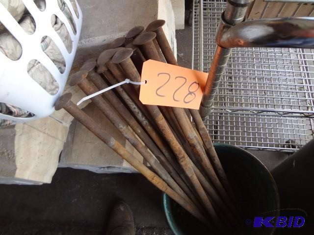 lot 228 image: Large Metal Tent Stakes, price thes...
