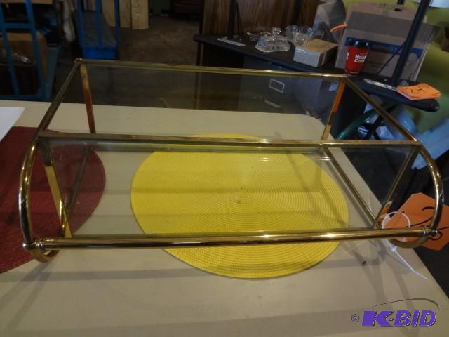lot 23 image: BrassGlass Wall Shelf...