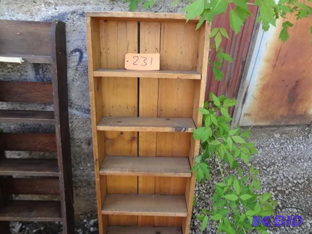 lot 231 image: Primitive wood shelfrack...