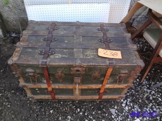 lot 238 image: Old steamer trunk...